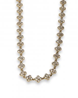 17449-02 Ketting Stainless Steel – Clover strass