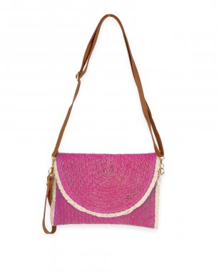2404 PINK Handtas riet