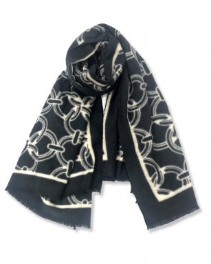 FA35193 BLACK WHITE Shawl