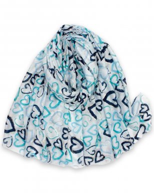 FA3717 BLUE Shawl Print