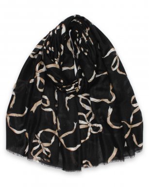 FA3733 BLACK Shawl Print