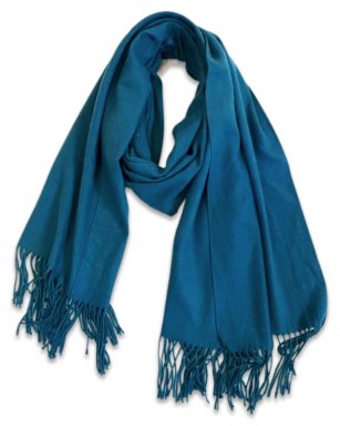 FA53027 COWBY BLUE Shawl Soft Cashmere