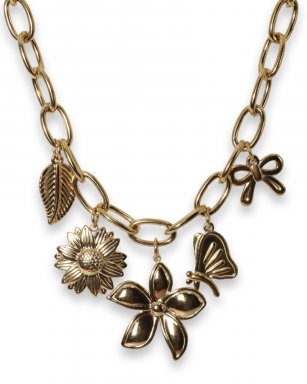 SST5020-82 Ketting Stainless Steel – Flower charm