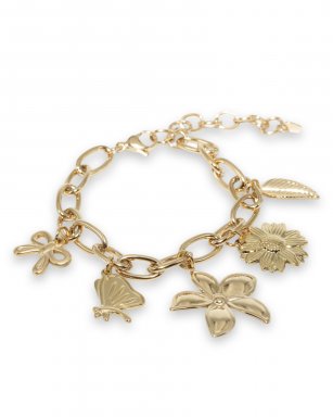 SST6017-79 Armband Stainless Steel – Flower charm