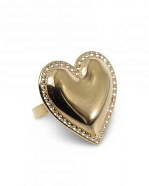 SST8006-198 Ring Stainless Steel – One size – Heart strass