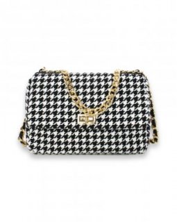 5288 BLACK 5288 BLACK Handbag - Tweed houndstooth