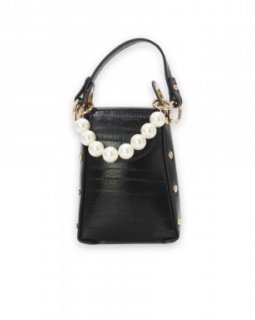 5903 BLACK 5903 BLACK Smartphone clutch met parel