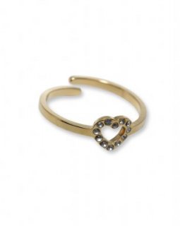 SST8004-146 Ring Stainless Steel – One size – Heart strass